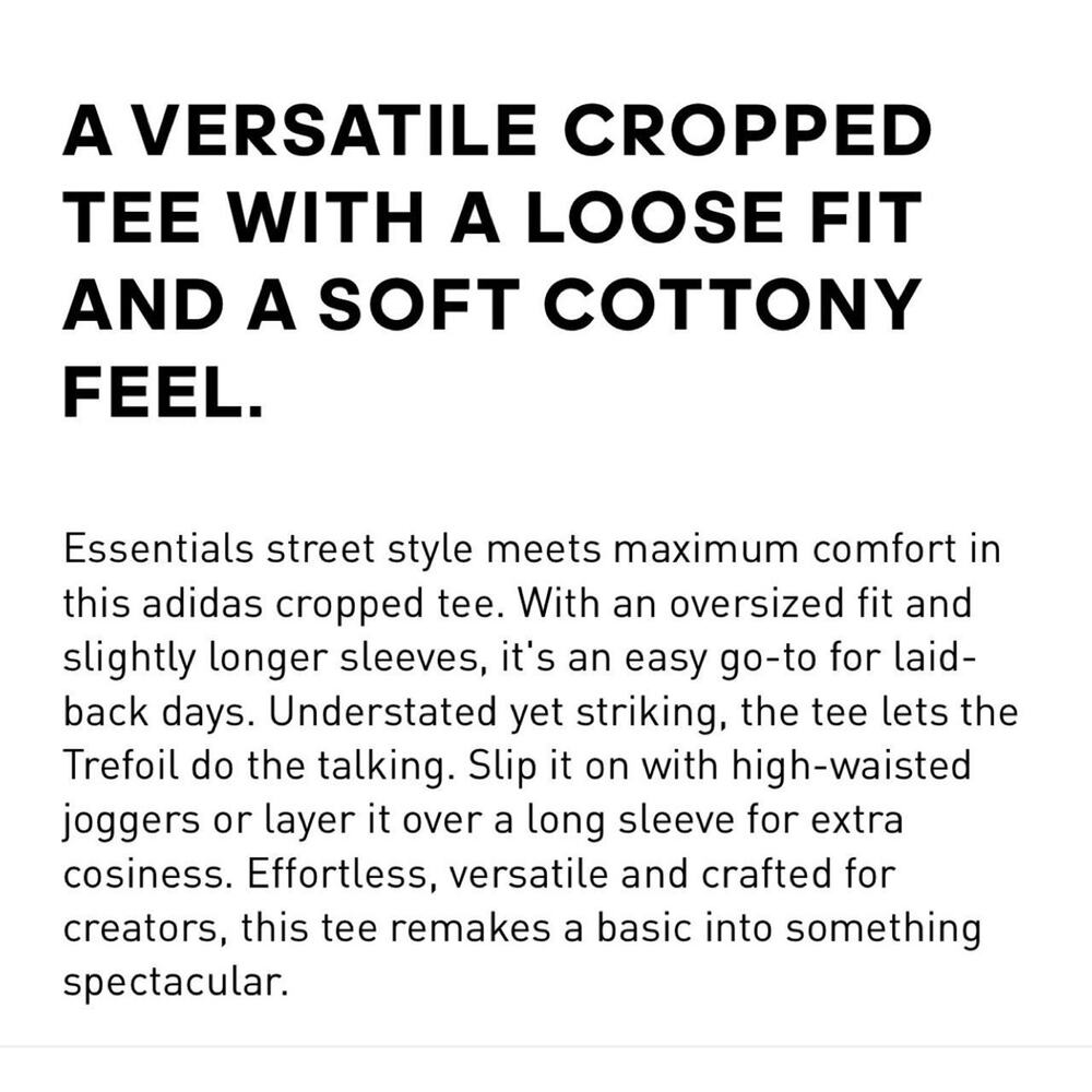 Adidas training crop tee size - Picture 6 of 6